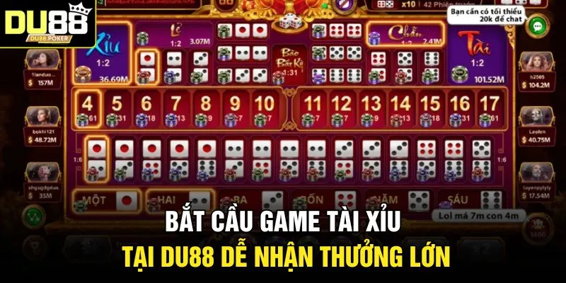 Cách Bắt Cầu Tài Xỉu Chuẩn 2026 - Bí Quyết Kiếm Tiền DU88 4 Bắt cầu game Tài Xỉu tại DU88 dễ nhận thưởng lớn